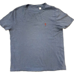 Ralph Lauren Polo Shirt Mens Large Blue Red Pony Classic Crewneck Tee Casual